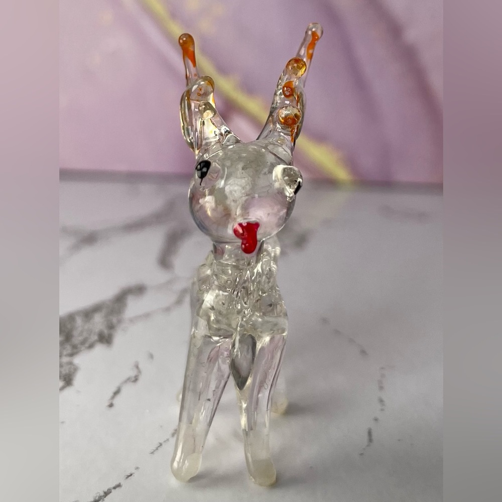 Mini Glass Reindeer Rudolph - Picture 2 of 14